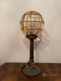 Lampada vintage globo vetro e ottone