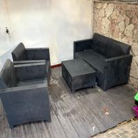 Divanetti da giardino in resina tipo rattan