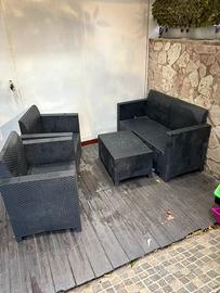 Divanetti da giardino in resina tipo rattan