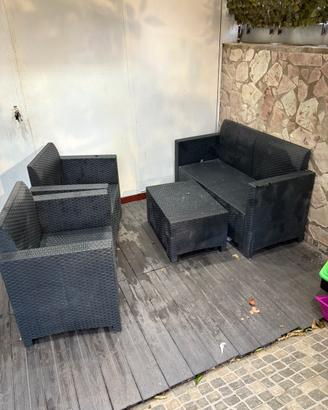 Divanetti da giardino in resina tipo rattan