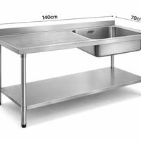 Lavabo Acciaio Inox 140x70 vasca grande