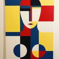 Quadro...........riproduzione donna di Mondrian