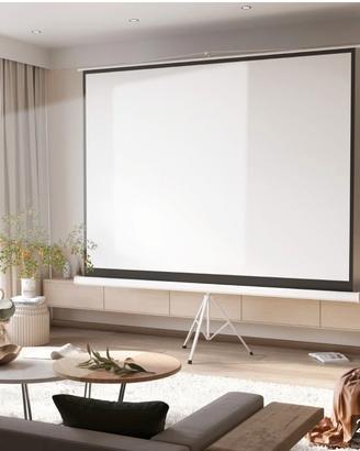 HOMCOM telo proiettore bianco da 120" formato 4:3 