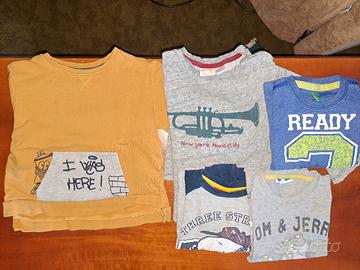 set 5 magliette manica lunga 2-3 anni bimbo