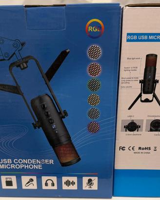 Microfono condensatore usb RGB