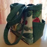 Borsa cactus con tasche laterali 