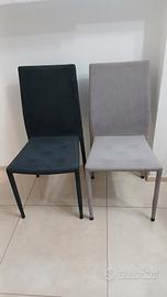 Set 6 Sedie di Design (3 Grigie + 3 Nere) 