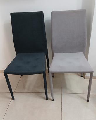 Set 6 Sedie di Design (3 Grigie + 3 Nere) 