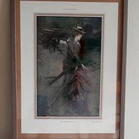 Stampa 1931 quadro Boldini liberty con con cornice