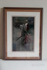 Stampa 1931 quadro Boldini liberty con con cornice