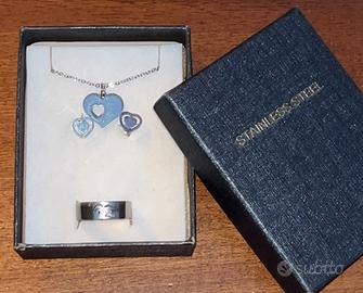 Set collana orecchini e anello