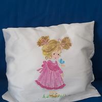 Cuscino dipinto a mano per cameretta bimba