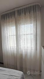 Tenda in tessuto operato misto lino + accessori 