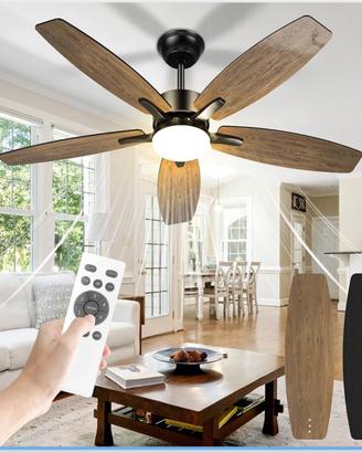 Ventilatore da soffitto con telecomando e luce led