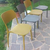 4 sedie per giardino o interni in polipropilene