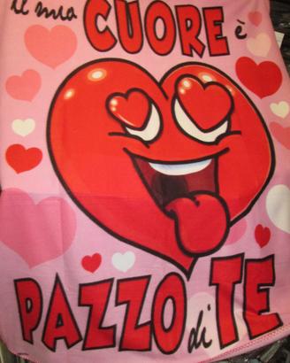 Plaid con cuscino e ciabattone san valentino