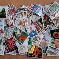 Lotto francobolli tematica FIORI 300 pezzi usati