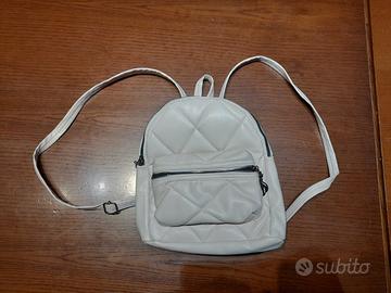 Mini zainetto / borsa a spalla in ecopelle bianco