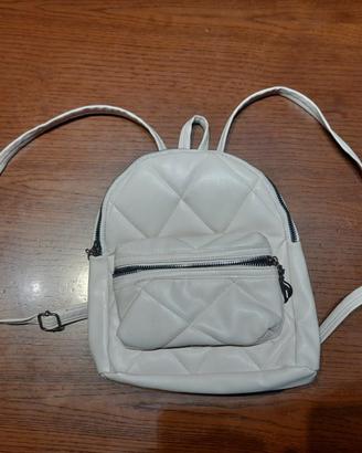 Mini zainetto / borsa a spalla in ecopelle bianco