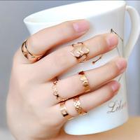 6 anelli dorati donna regolabili 