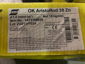 Filo saldatura ESAB OK AristoRod 38 Zn 1mm