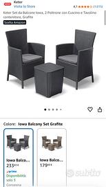 Set poltrone e tavolino contenitore da Esterno