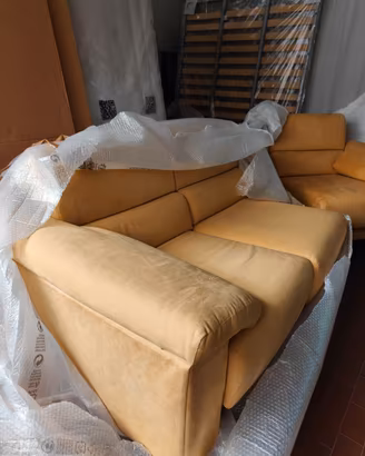 Divano componibile ad angolo - giallo senape
