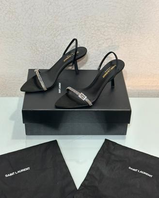 Tacco Saint Laurent Rendez-Vous n37 in raso nero