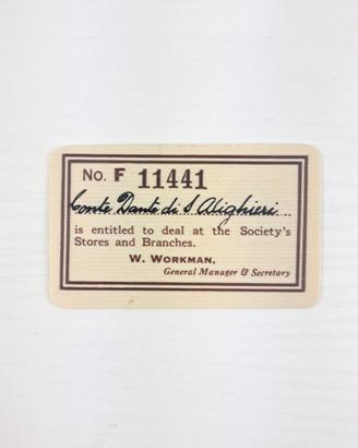 Tessera di Membro Onorario ("Honorary Membership)