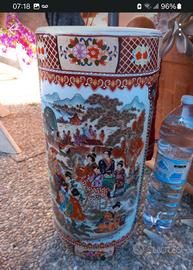 Vaso porta ombrelli Vintage cinese  dipinto a mano