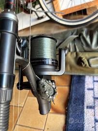 canne da pesca carpfishing con mulinello