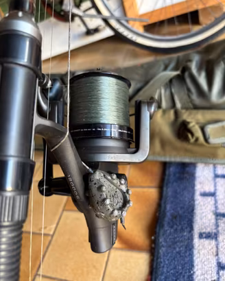 canne da pesca carpfishing con mulinello