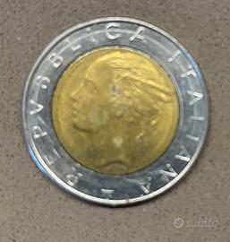 Rara moneta 500lire Bimetallica Repubblica Italina
