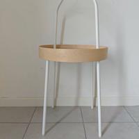 Tavolino IKEA BURVIK bianco e legno con maniglia