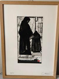 Litografia di Franco Angeli