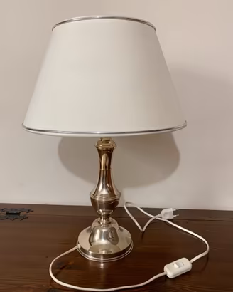 Lampada da tavolo in argento, anni’90