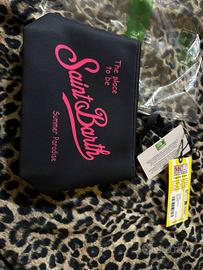 Pochette Saint Barth nera e rossa