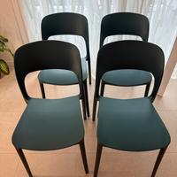 Set di 4 sedie colore verde petrolio