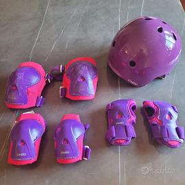 Kit Protezioni + Casco Bimba Oxelo (Decathlon) 