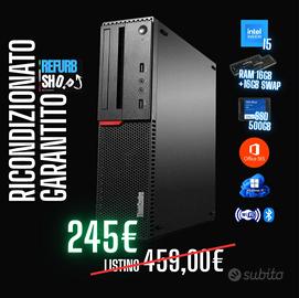 PC Intel i5 500 GB 16+16GB Ram Windows 11 e Office