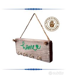 “HOME” APPENDICHIAVI IN LEGNO STILE SHABBY CHIC