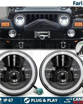FARI LED 7'' Angel Eyes Per JEEP WRANGLER TJ 6500K