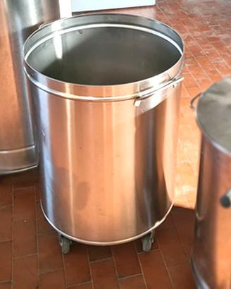 porta rifiuti in acciaio inox usati