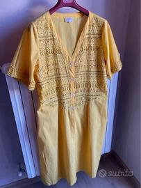 Caftano giallo perline tg grandi SABLE NOIRE