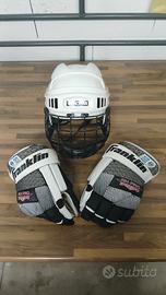 Casco e guanti Hockey ghiaccio - inline