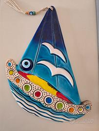Ceramica Artiginale Barca a Vela (Portafortuna )