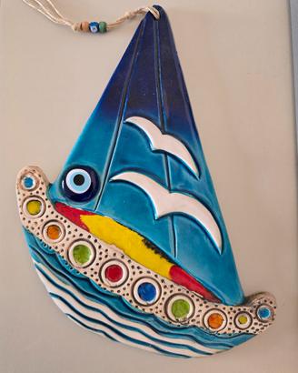 Ceramica Artiginale Barca a Vela (Portafortuna )