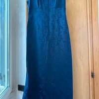 Abito elegante damascato blu royal