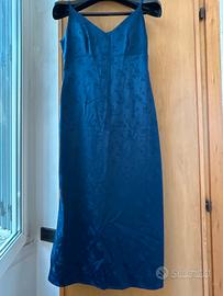 Abito elegante damascato blu royal