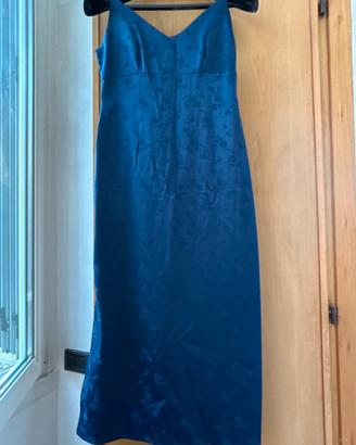 Abito elegante damascato blu royal